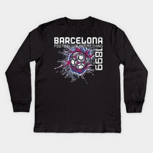 Football Is Everything - FC Barcelona Splatter Strike Vintage Kids Long Sleeve T-Shirt